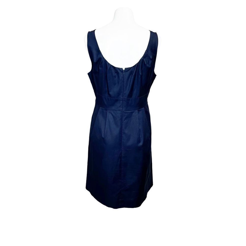J. Crew Factory navy blue pleated sleeveless dress size 12